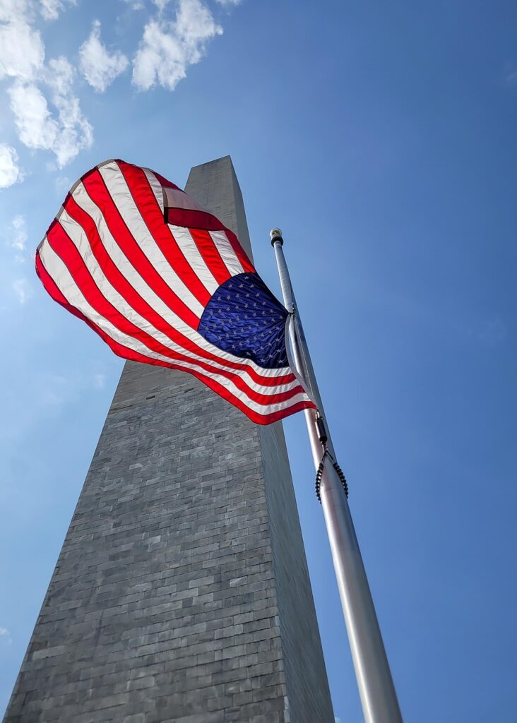 flag, monument, america, washington